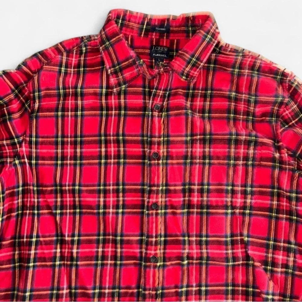 J. Crew Red and Black Plaid Casual Shirt